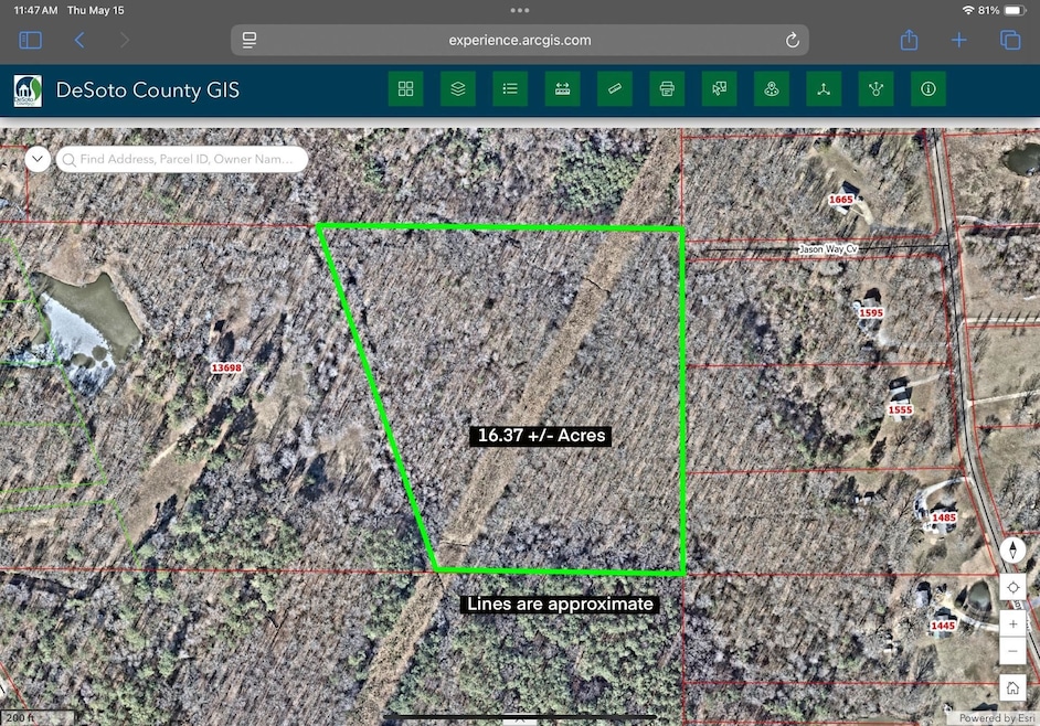 Map / location with property parcel outlined