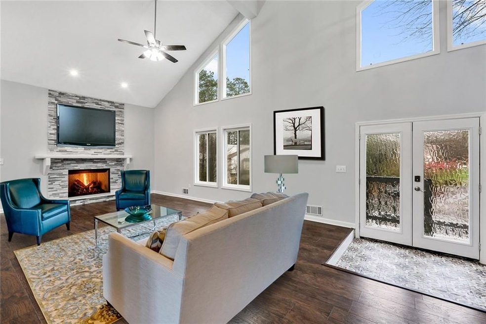 WIDE Open Great Room, w/ Modern Stacked Stone Fire