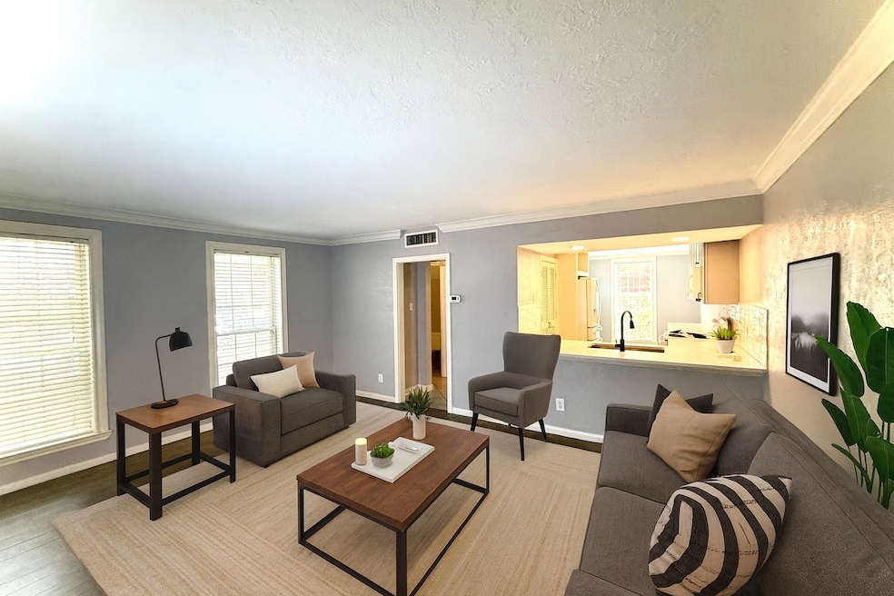 Living room with natural light virtually staged