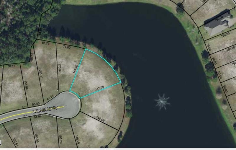 Aerial View of outlined lot