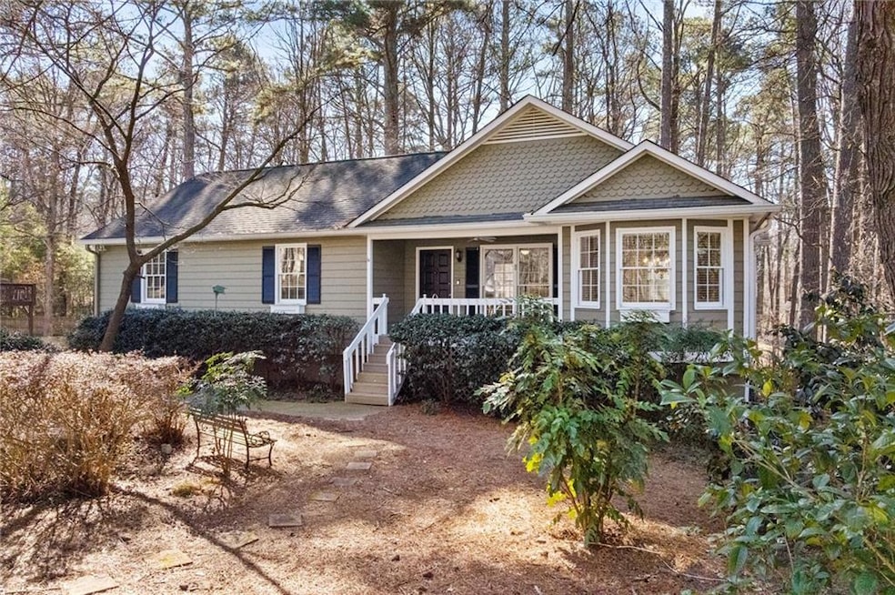 View of front of property featuring covered porch