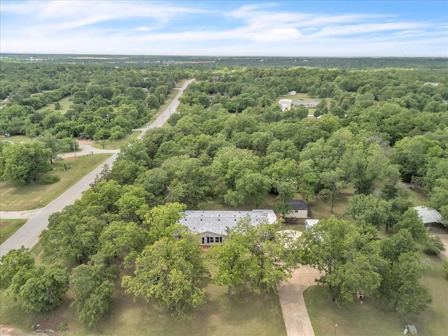 Bird's eye view of a heavily wooded area