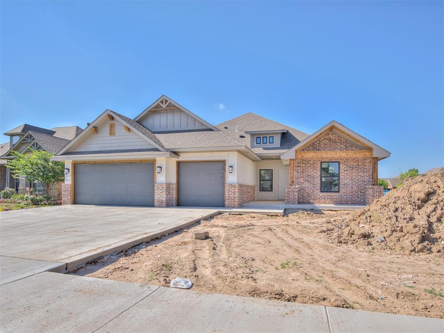Craftsman inspired home featuring a garage