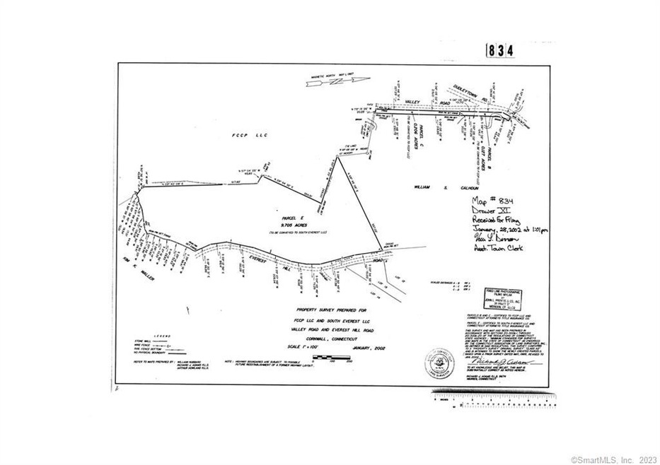 Survey: Note north arrow and the 1000' of road fro