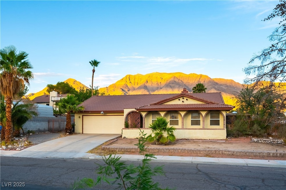 View of front facade featuring a mountain view, a