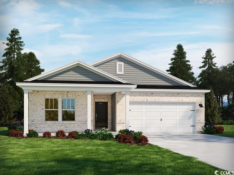 View of front of property with concrete driveway, 