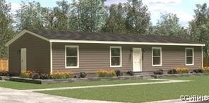 Ranch-style home with a front lawn