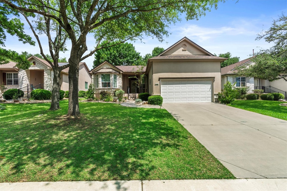 Single story home featuring stucco siding, an att