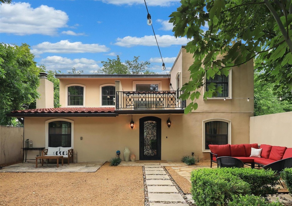 Front of house and courtyard