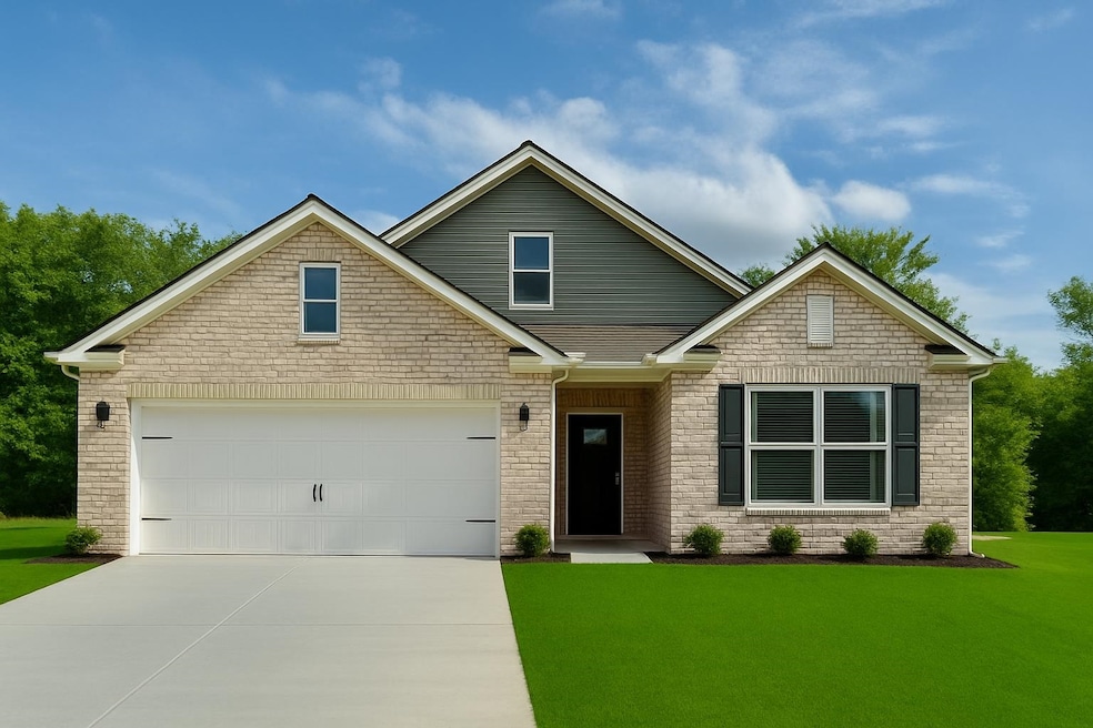 Craftsman house with concrete driveway, an attache