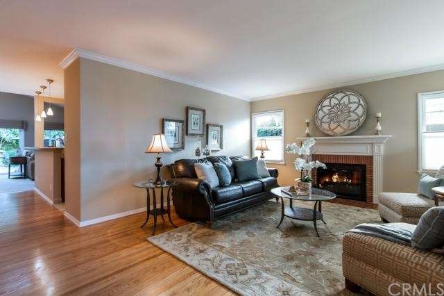 Living Room with Fireplace and Ocean View