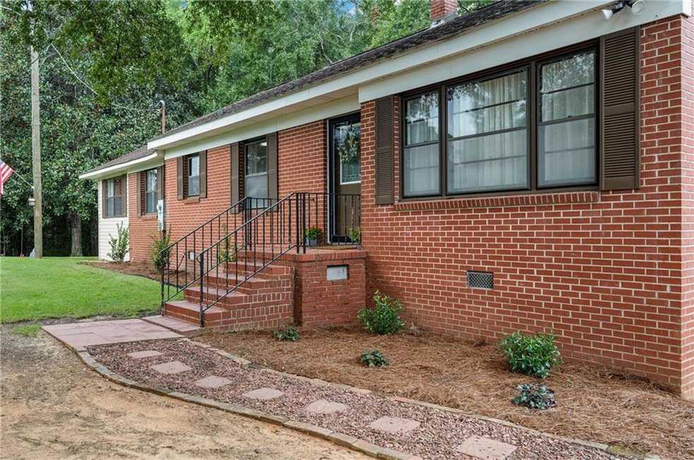 Front View of all brick, ranch-style house