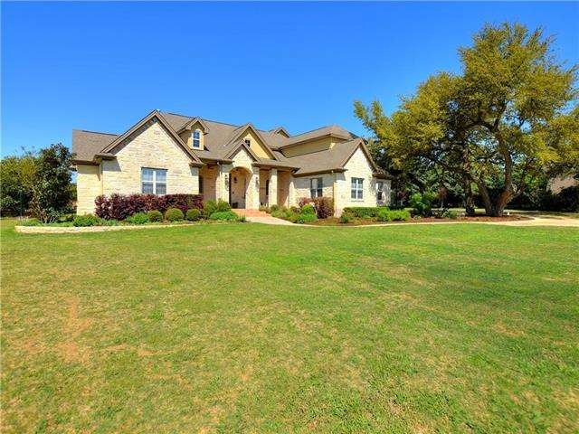 Front elevation of beautiful stone home