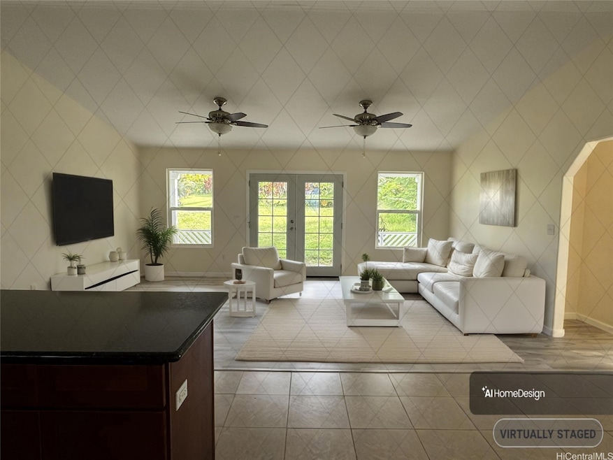 Light and bright living room towards front patio t
