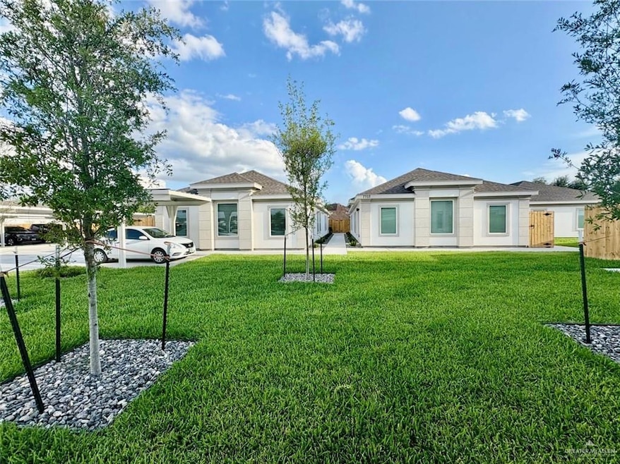 View of front of home with a front yard