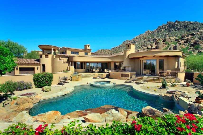Daytime View Across Pool to Home
