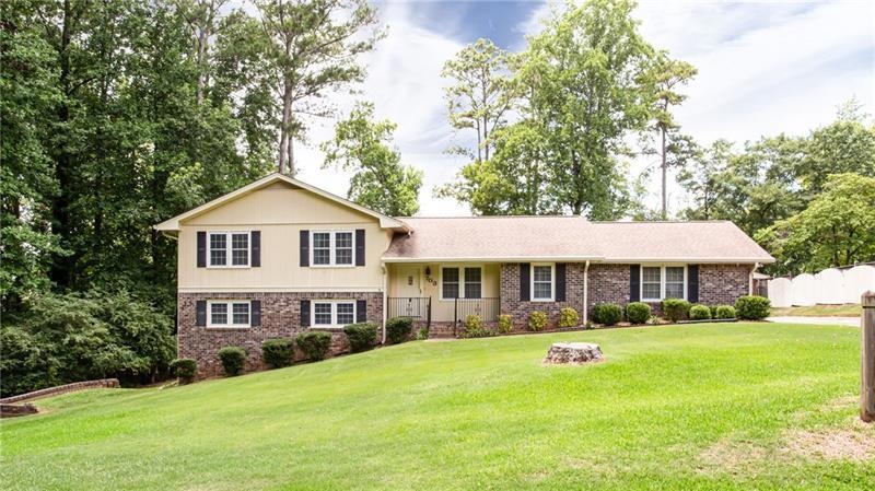 Brick siding, split level