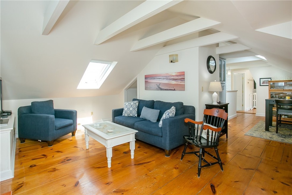 Much character remains with wide plank wood floori