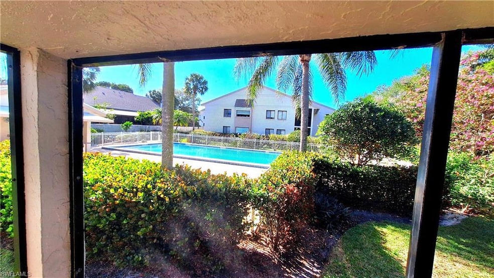 Community pool with fence