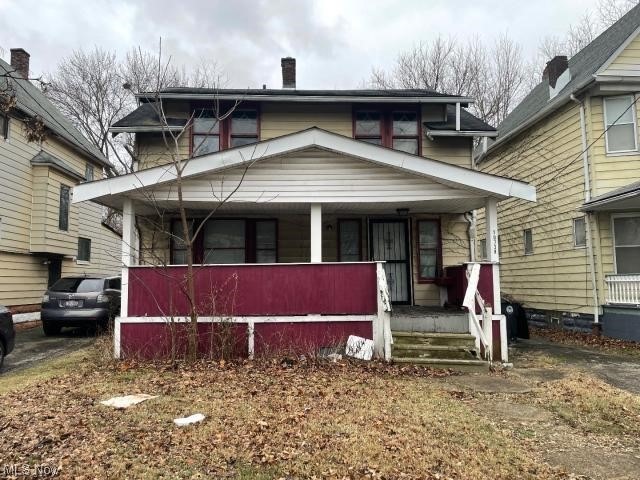 View of front of property with a porch