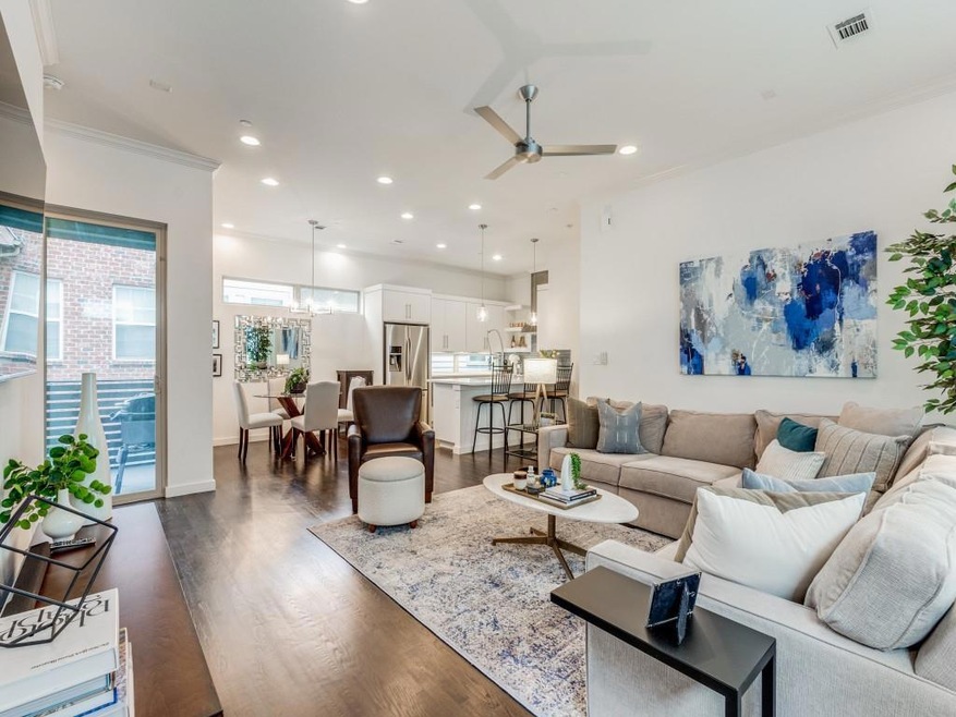 Full view of the living room, Dining and kitchen (