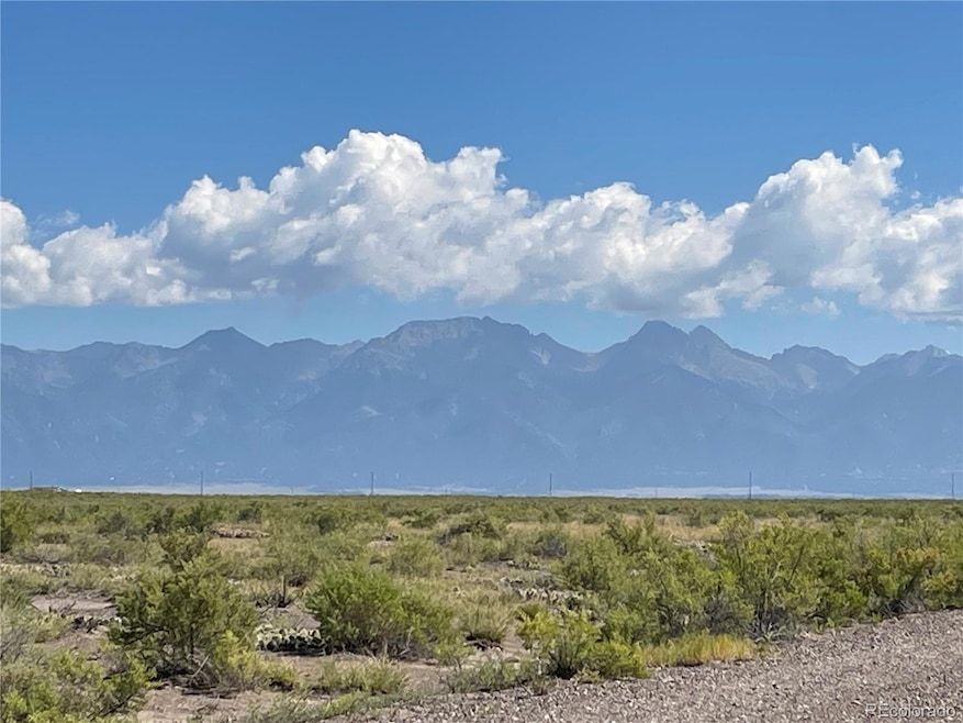 View from land looking east to Sangre de Cristo mountains