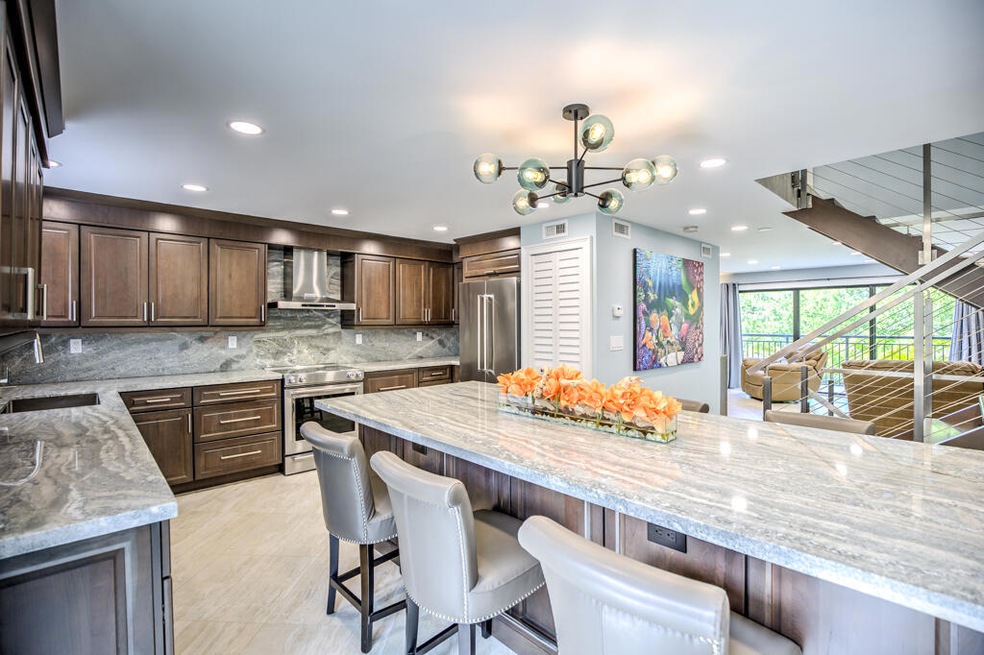 Custom made granite top island