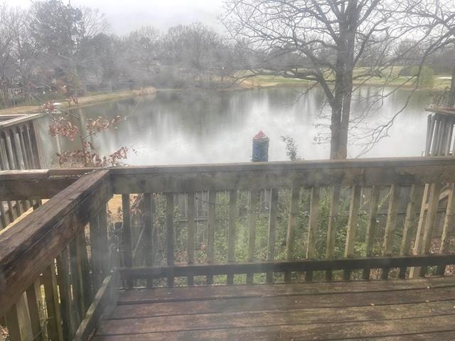 Deck featuring a water view