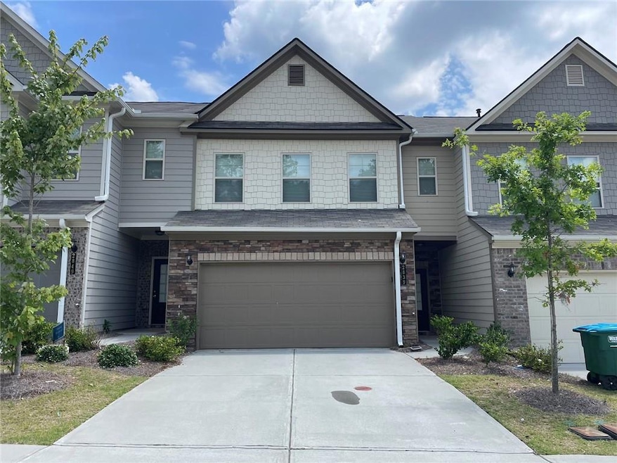 View of front of home with a garage