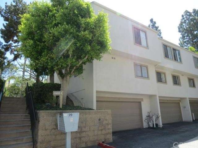 Outside view of the end unit from the garage level