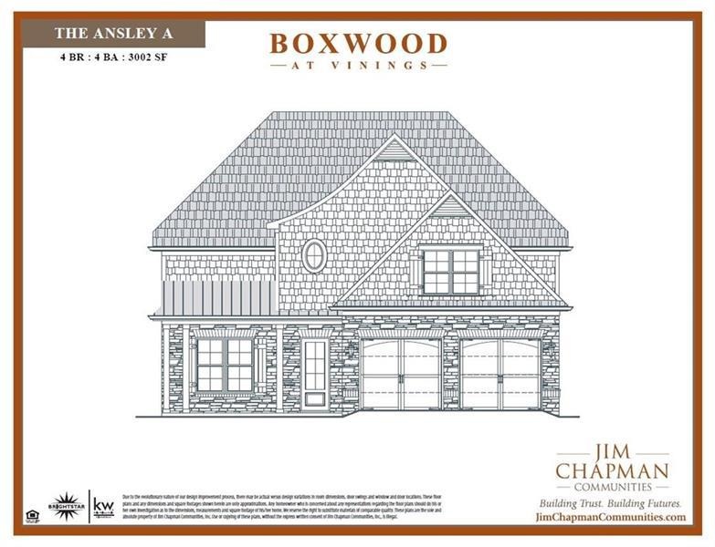The Ansley, a popular 4 bed, 4 bath home with mast