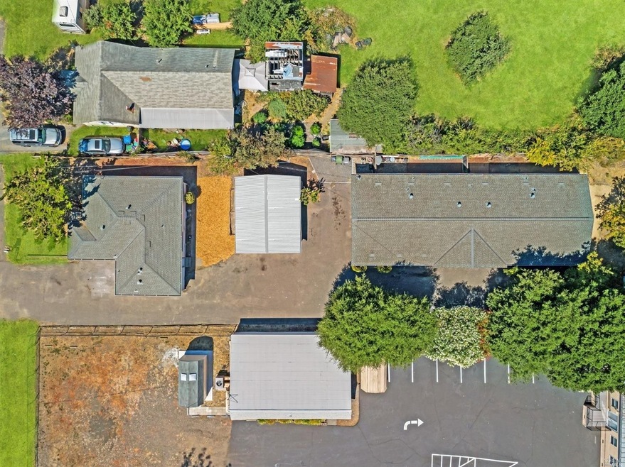 Overhead view of 8190 - 8192-8194 Arthur St.  The 