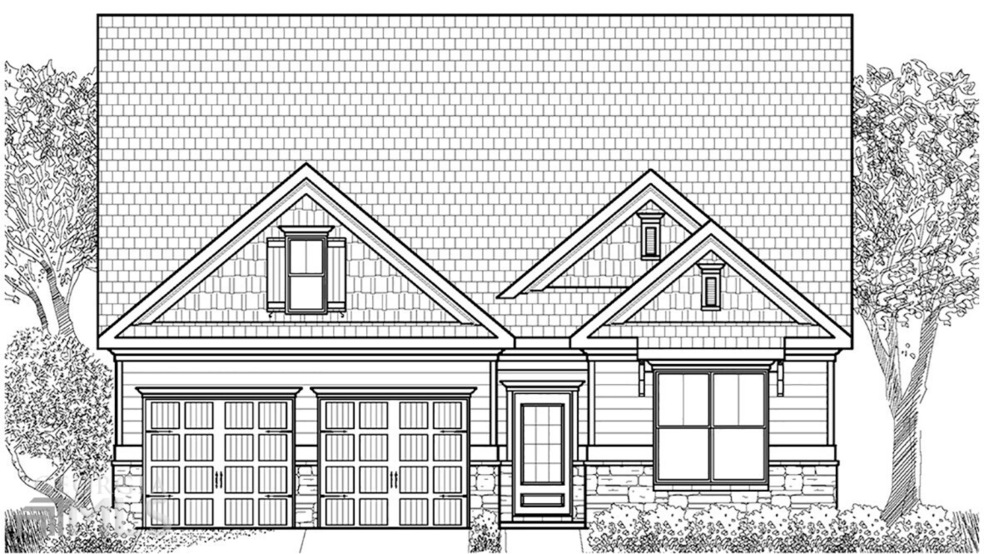 B&W Rendering. not actual home. sample same plan.