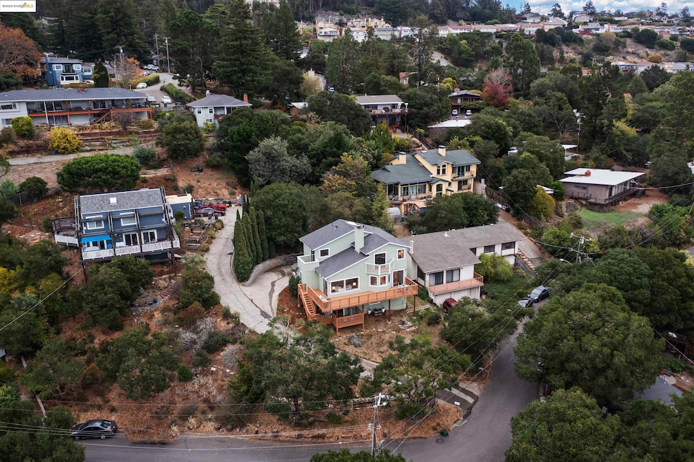 Aerial perspective of suburban area