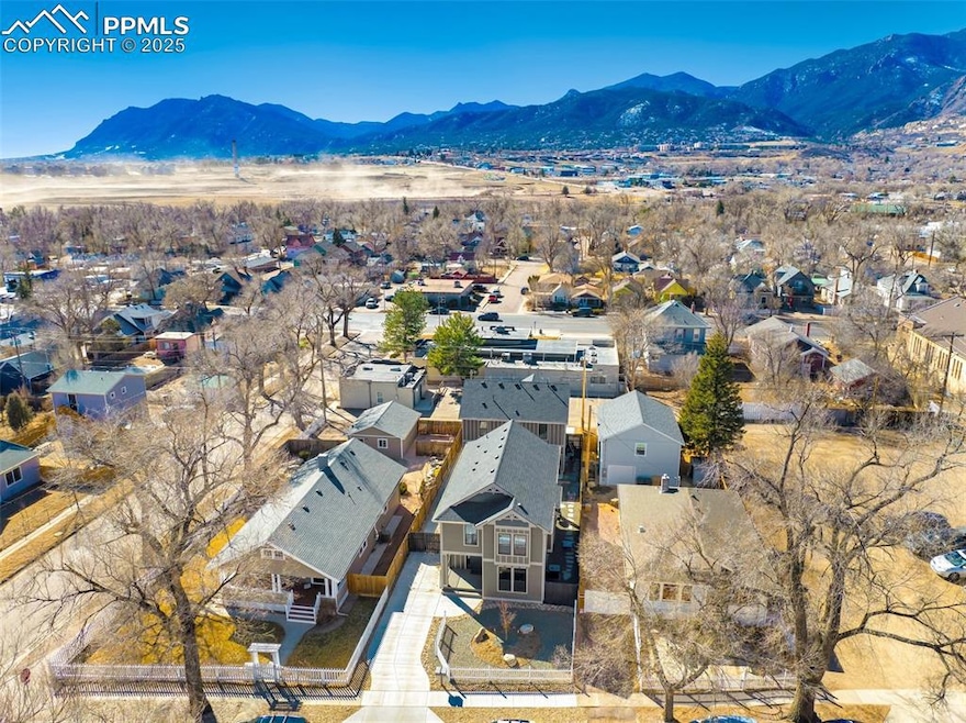 Aerial View - front of main house with ADU behind