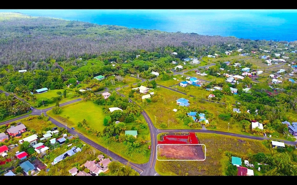 Aerial view from a few years ago. The red cinder is overgrown with green vegetation now.