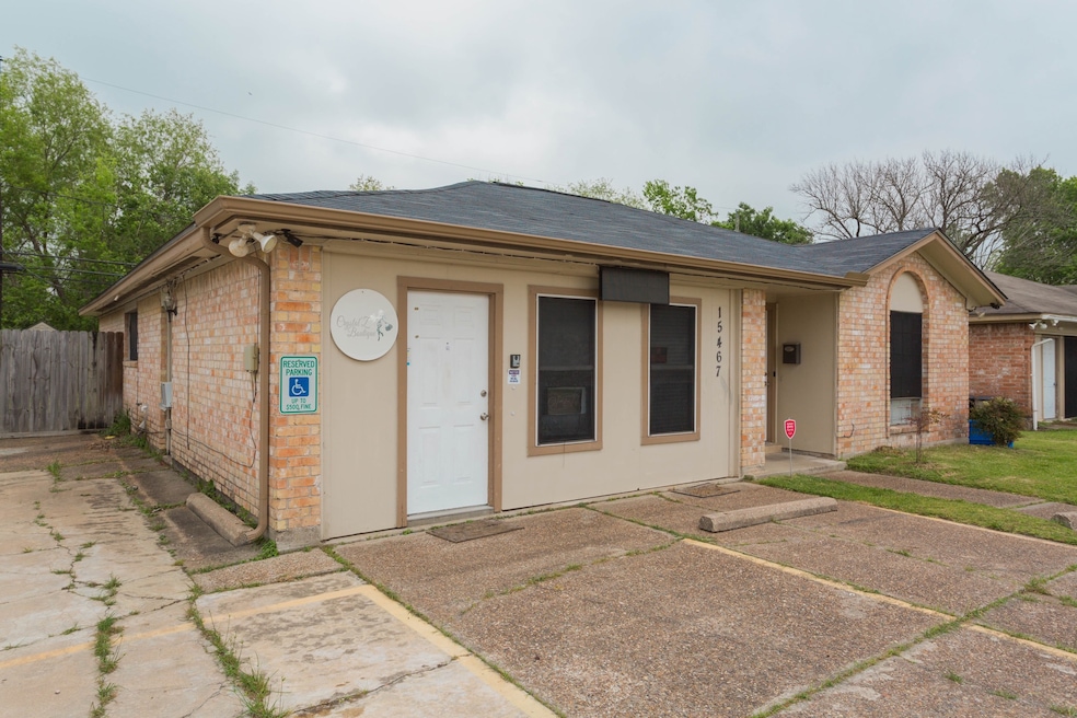 Business entrance is through the white door.