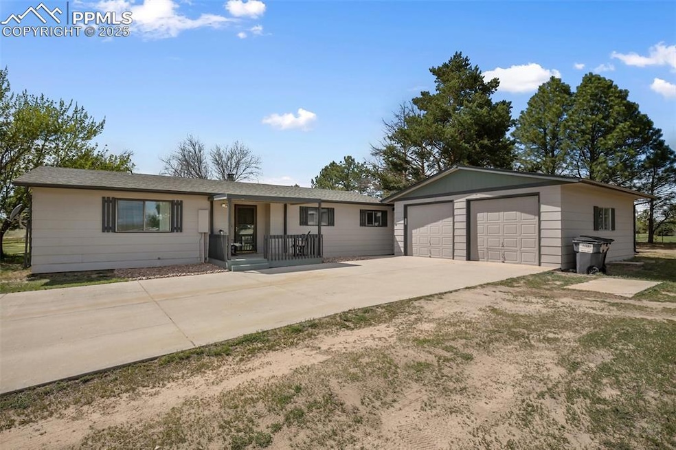 Ranch-style house with welcoming covered porch and