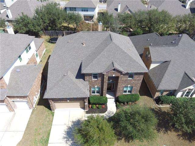 Aerial front view of the house