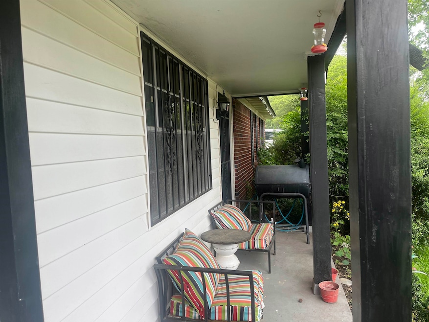 View of covered porch
