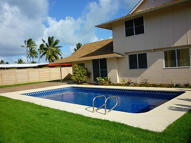 Pool re tiled, Big Back Yard, Landscaped with spri