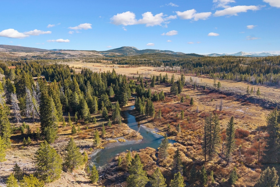 Aerial view of sparsely populated area with a water and mountain view