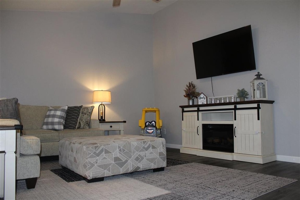 Freshly painted, open living room.