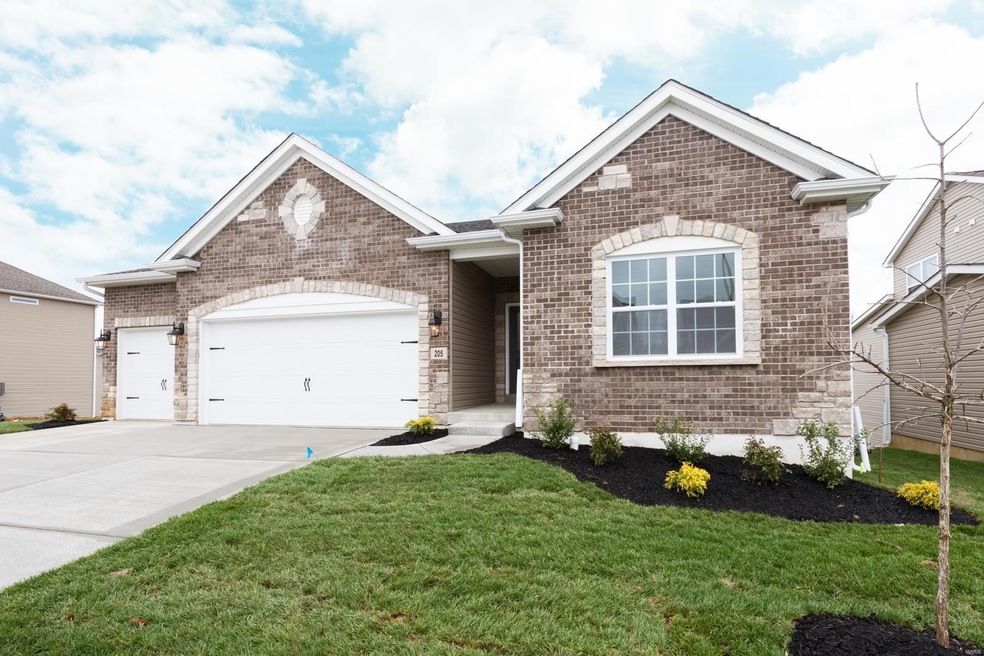 Gorgeous stone and brick elevation, fresh landscap