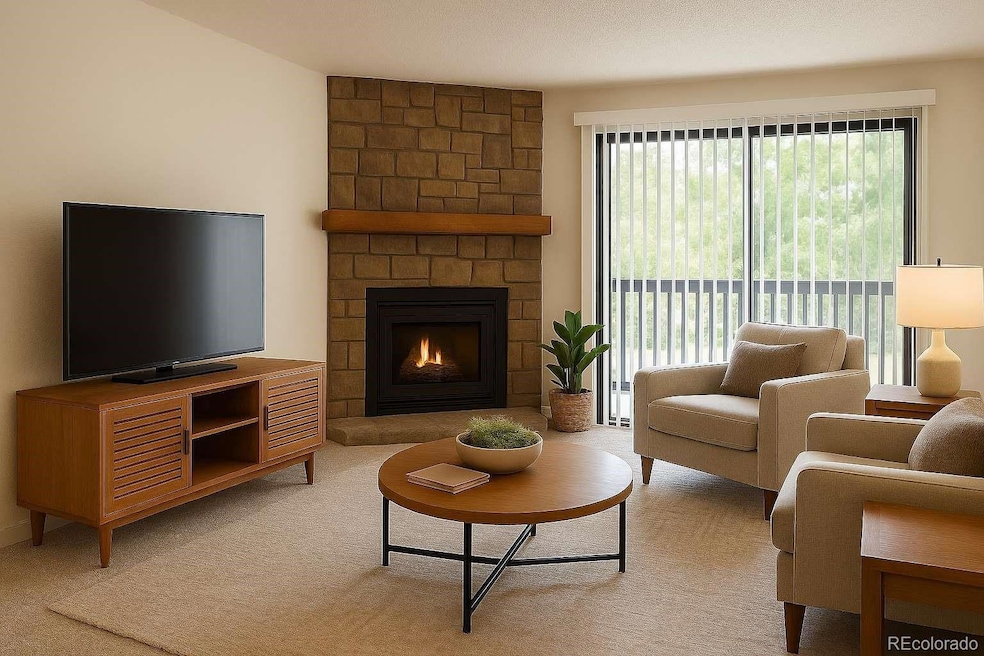 cozy Living room with Fireplace.