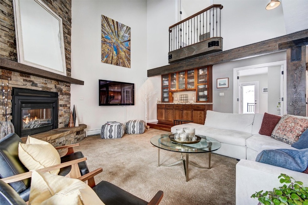 Spacious living room with vaulted ceilings