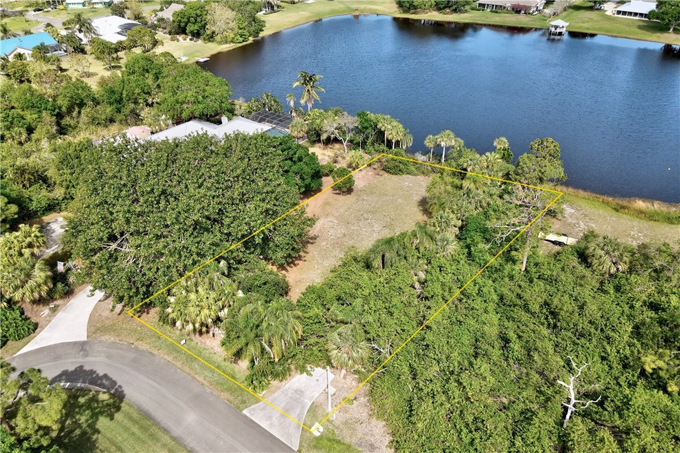 Nice aerial view of lakefront lot. Mostly cleared
