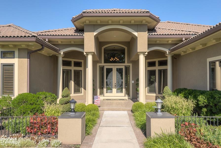 Front entry, incredible landscaping