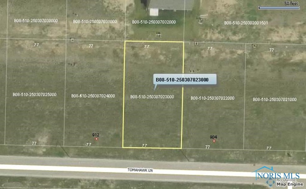 Aerial view of lot in subdivision