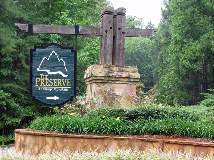 The Preserve at Sharp Mountain Monument sign on Sa